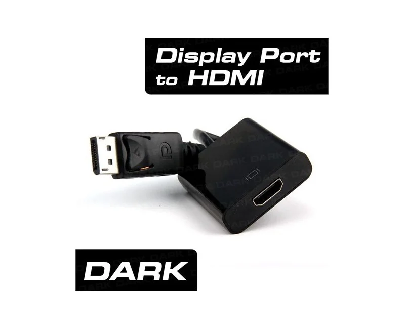 Dark DisplayPort to HDMI Dişi Çevirici 4K