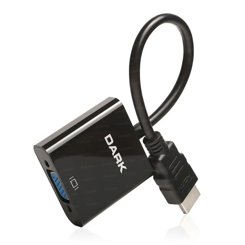 Dark HDMI Erkek to VGA Dişi Çevirici Siyah (10cm)