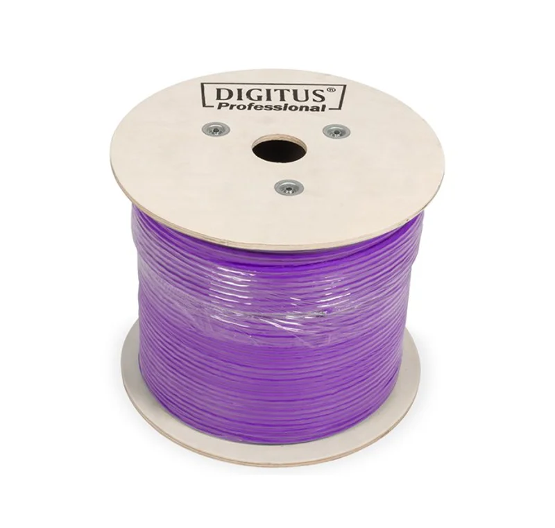 Digitus Cat6 Mor UTP Makara Kablo Saf Bakır (500m)