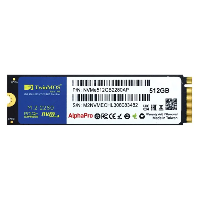 TwinMOS AlphaPro 512GB NVMe M.2 SSD(3600/3250Mb/s)