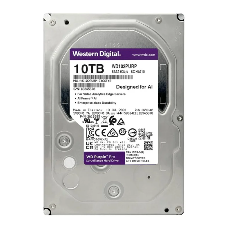 WD Purple Pro 10TB 7200Rpm 512MB -WD102PURP