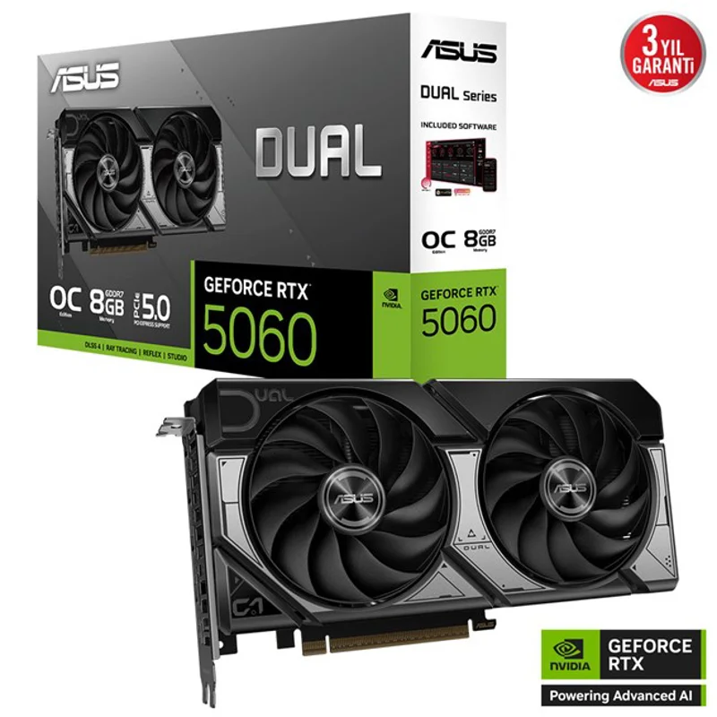 Asus GeForce RTX 5060 8GB Dual OC GD7 128Bit